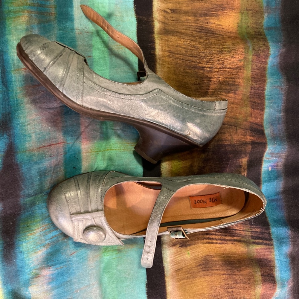 Miz Mooz Cherolee Mary Jane Pump Turquoise Size 40 (fits as 39) - Picture 2 of 7